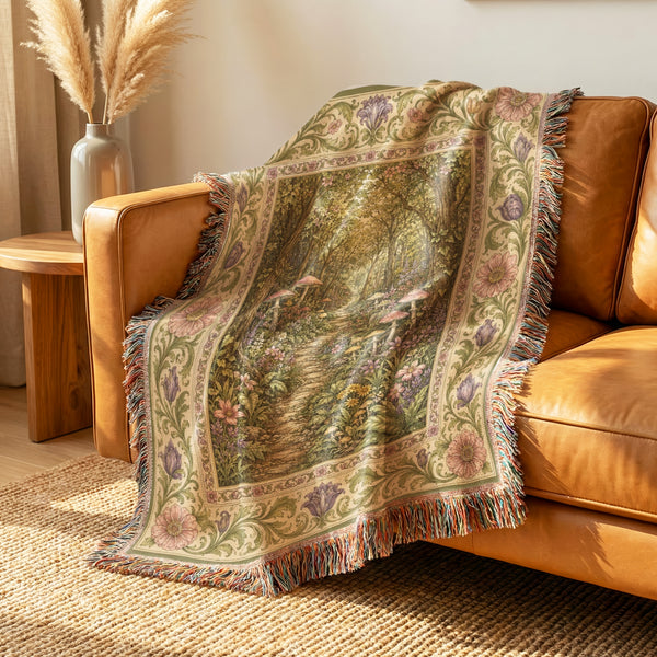 The Rosewood Mushroom Path Blanket