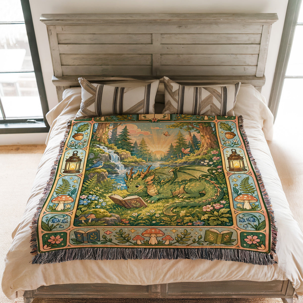 Woodland Dragon Reading Blanket