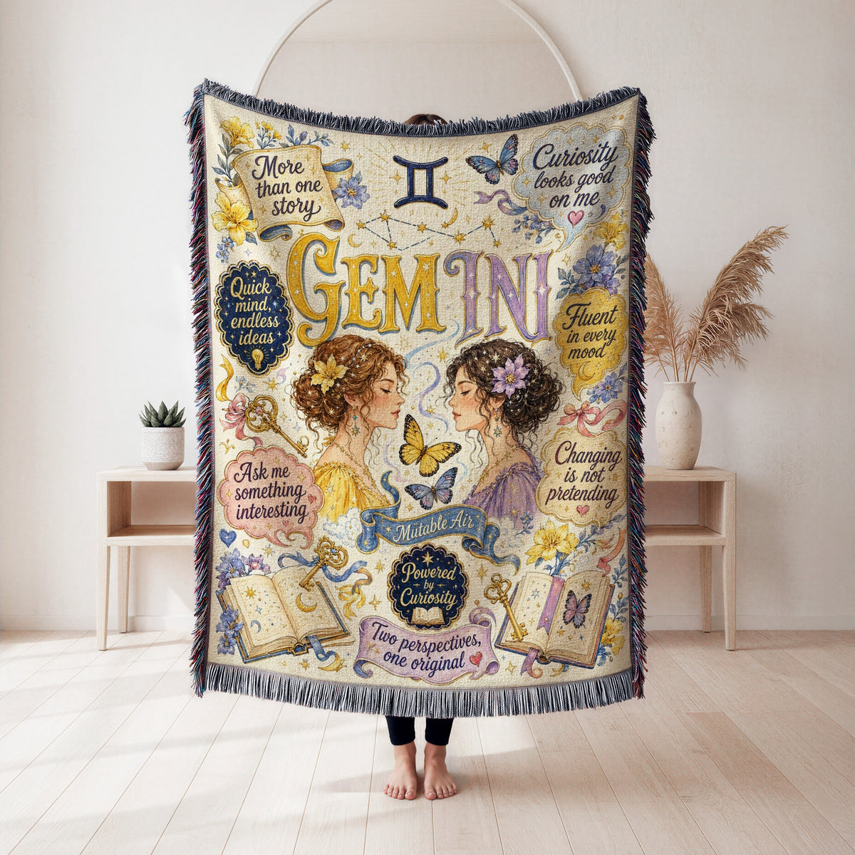 Gemini – Curious Twins Zodiac Blanket