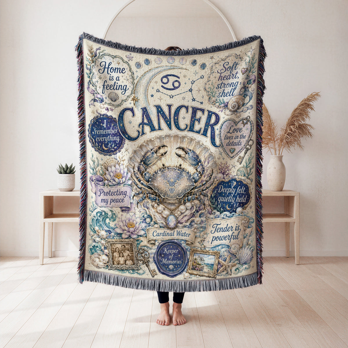 Cancer – Moonlit Sanctuary Zodiac Blanket