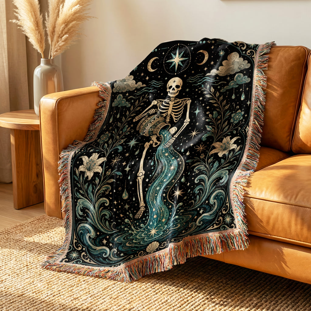 Aquarius Celestial Skeleton Blanket
