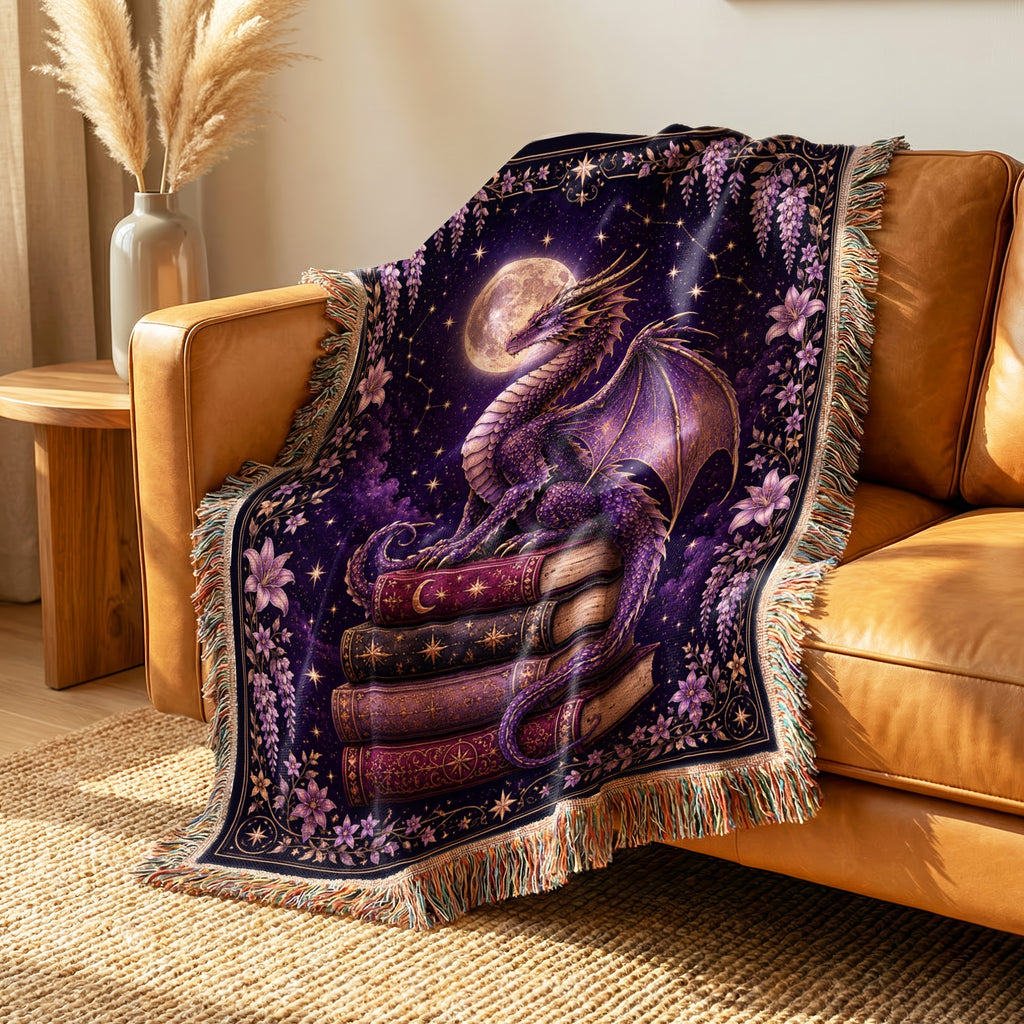 Violet Moon Dragon Blanket