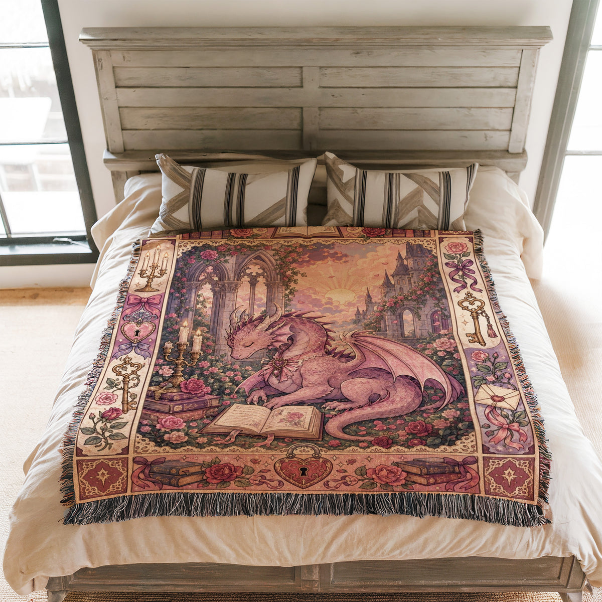 Rose Garden Dragon Reader Blanket