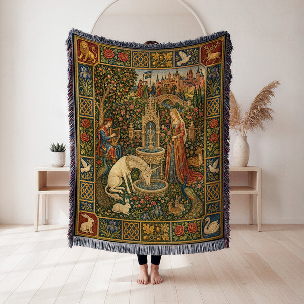 The Unicorn Fountain Garden Blanket