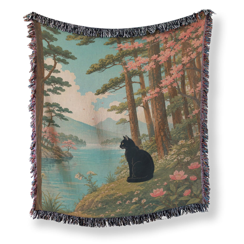 Lakeside Pines Black Cat Blanket