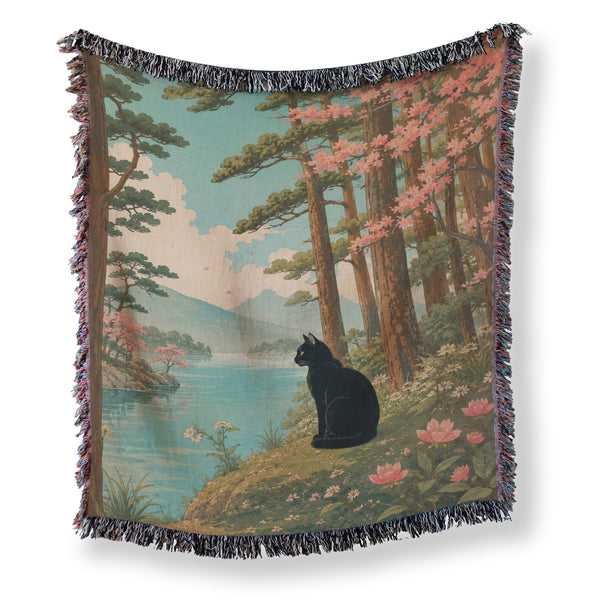 Lakeside Pines Black Cat Blanket