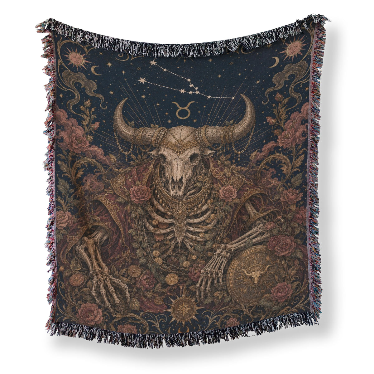 Taurus Rosebound Bull – Gothic Zodiac Blanket Main image