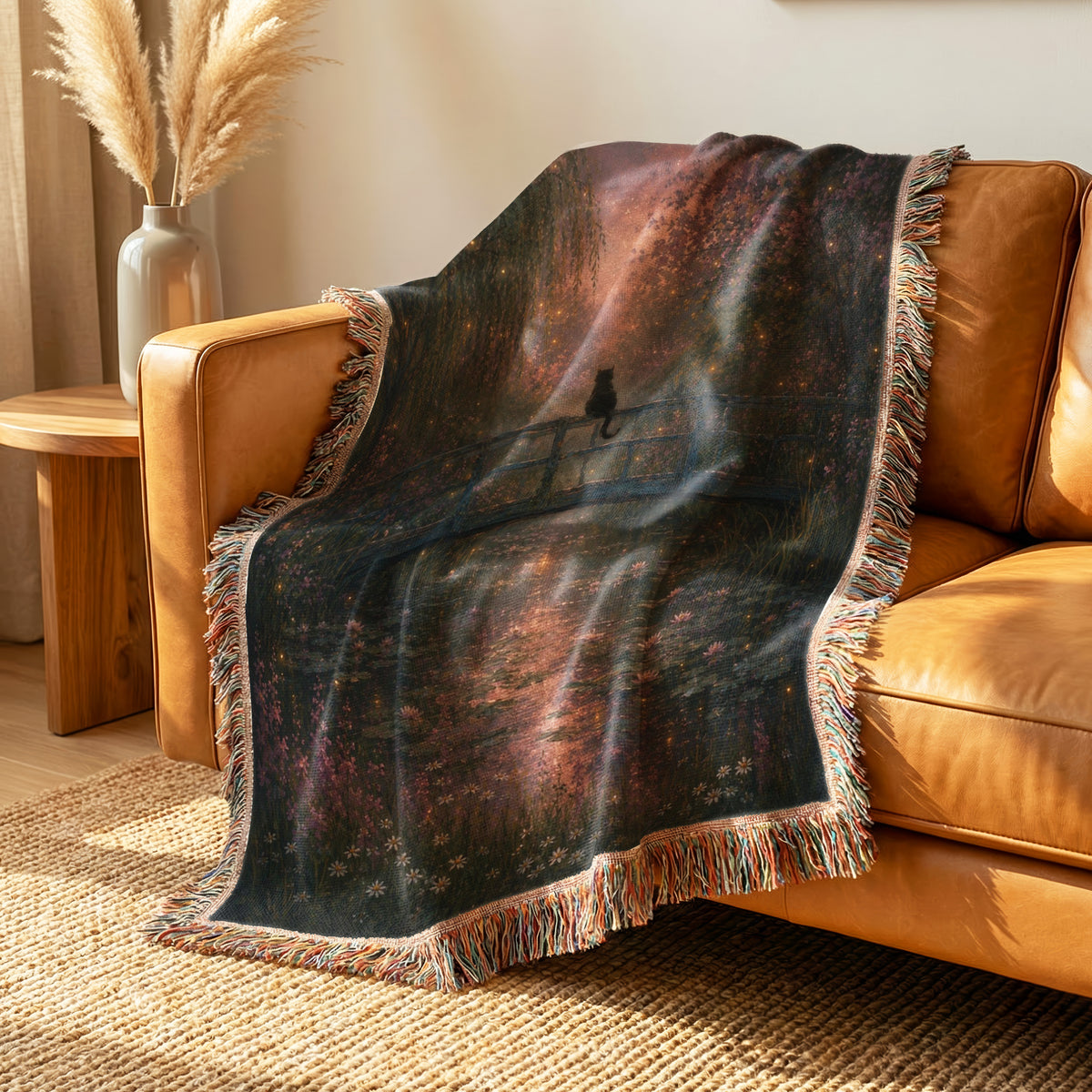 Firefly Bridge Black Cat Blanket