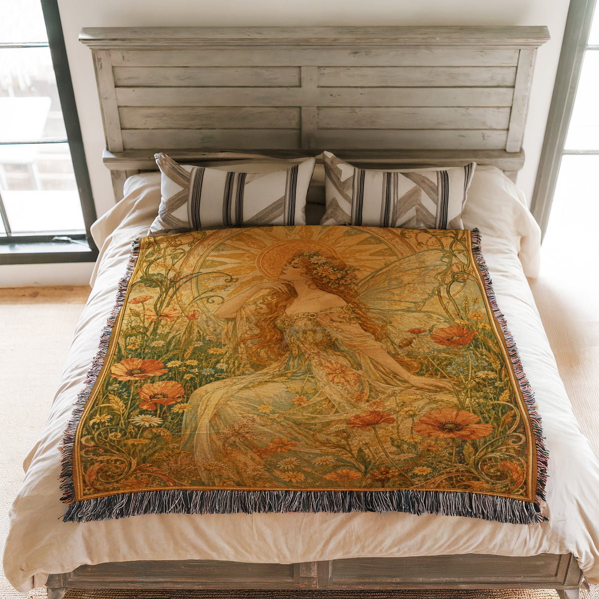 Sunlit Art Nouveau Fairy Blanket