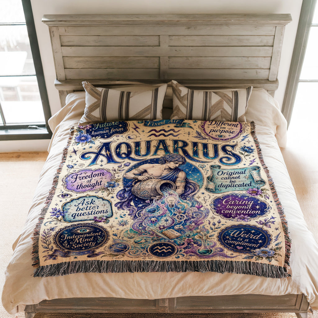 Aquarius – Cosmic Vision Zodiac Blanket