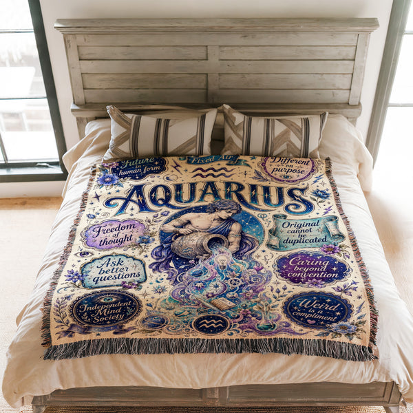 Aquarius – Cosmic Vision Zodiac Blanket