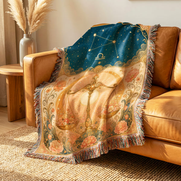 Libra Floral Scales Blanket