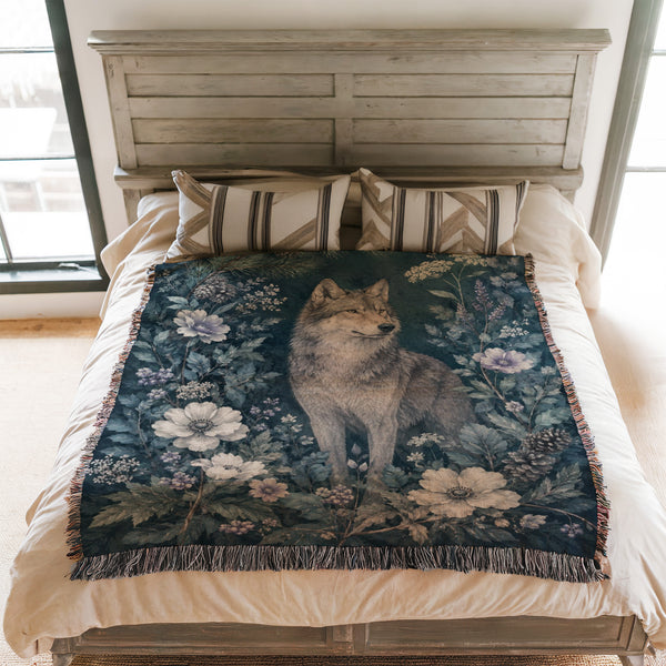 Blue Moon Wolf Blanket
