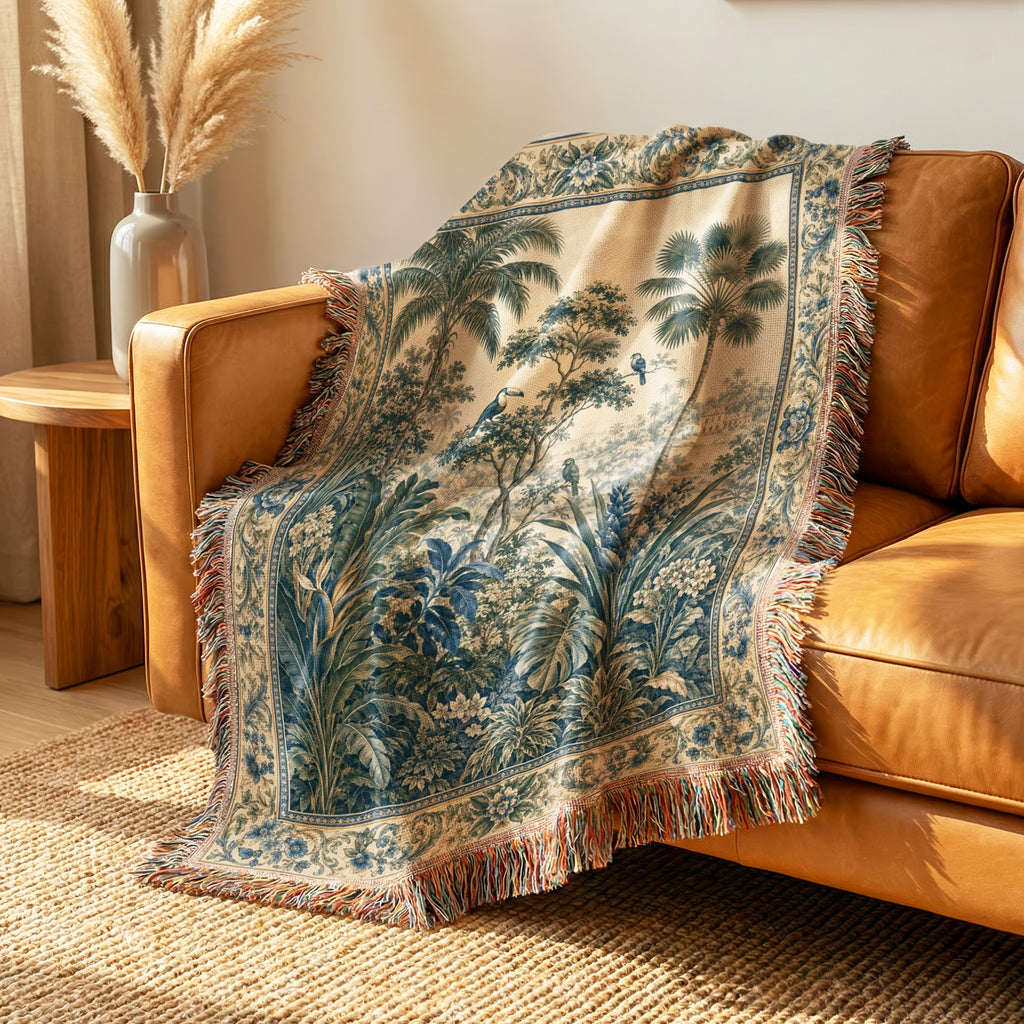 Blue Aviary Jungle Blanket
