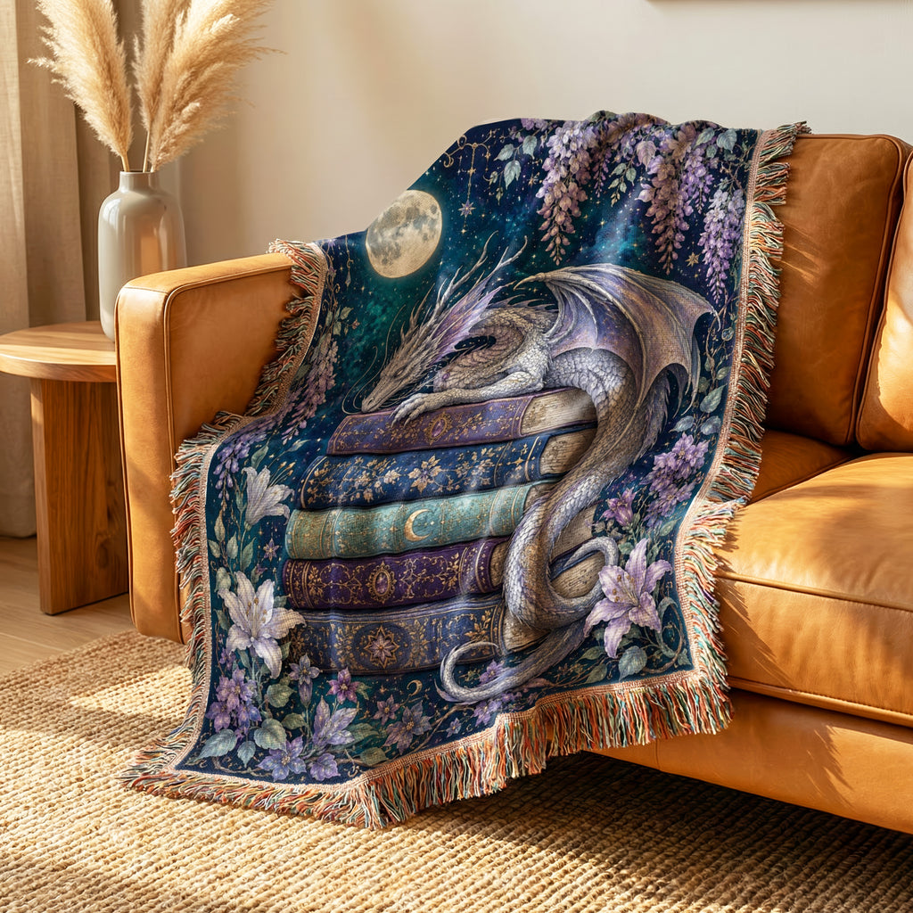 Sleeping Wisteria Dragon Library Blanket