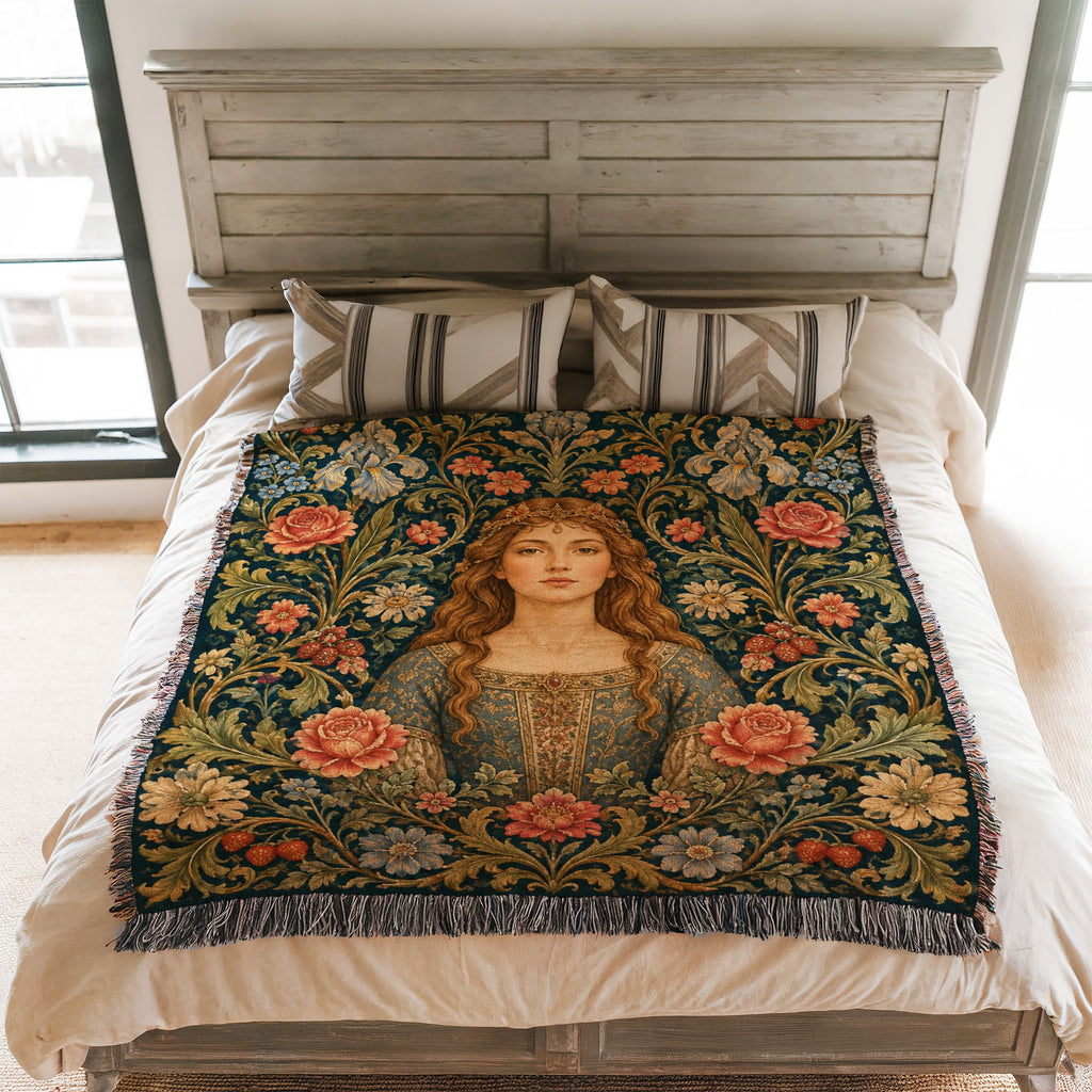 The Maiden of the Rose Court Blanket