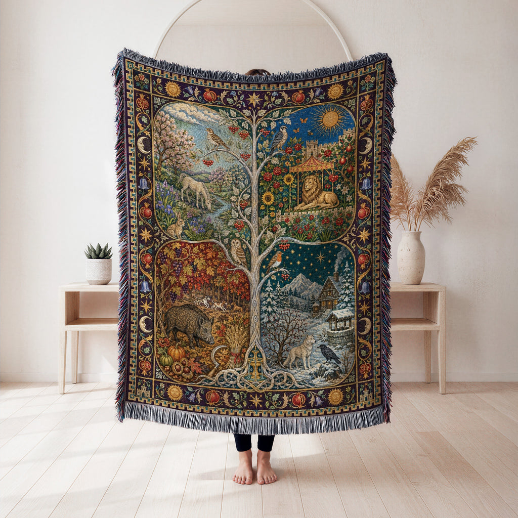The Four Seasons Bestiary Blanket