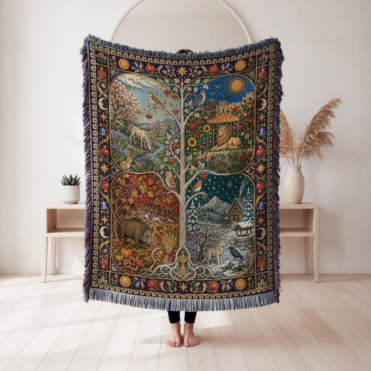 The Four Seasons Bestiary Blanket