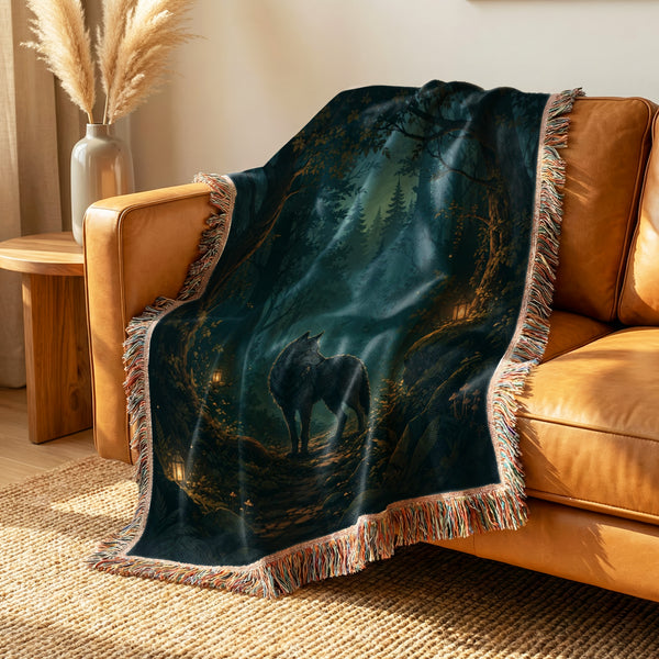 Enchanted Forest Wolf Blanket
