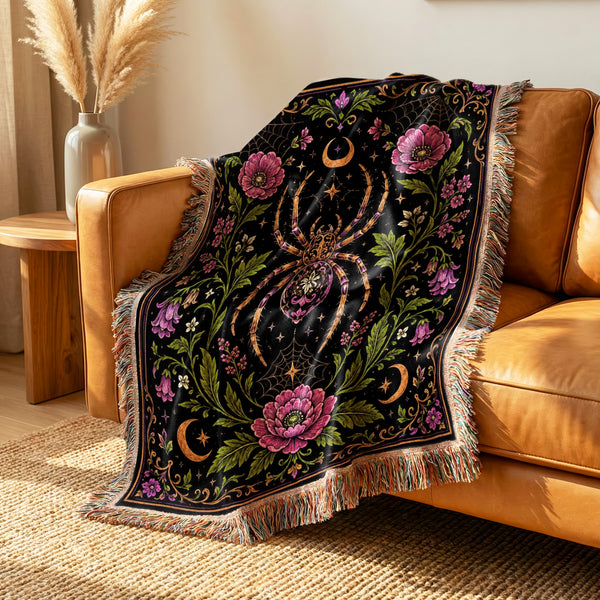 Moonlit Spider Garden Blanket