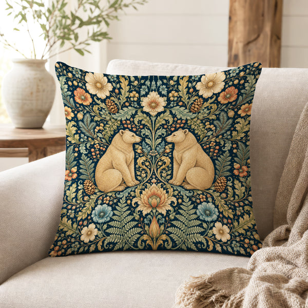 The Bear Garden – Ornate Woodland Pillow