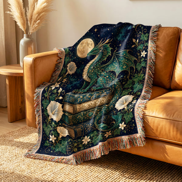 Emerald Moon Dragon Library Blanket