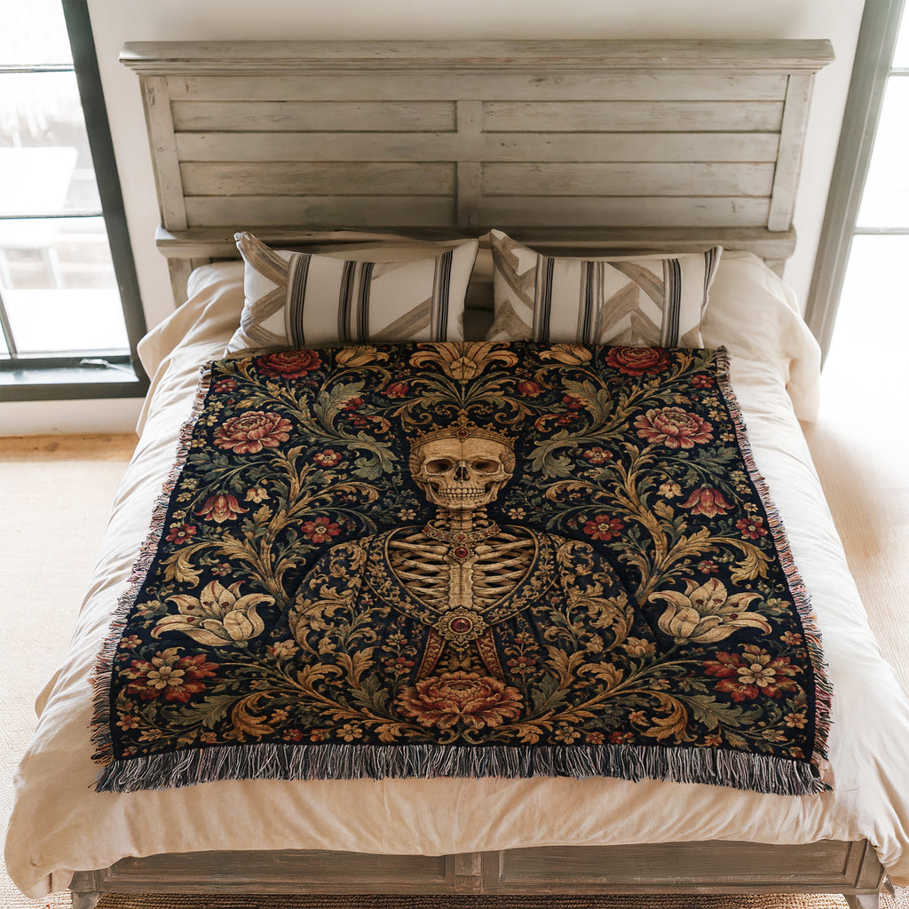 The Crowned Skeleton Court Blanket