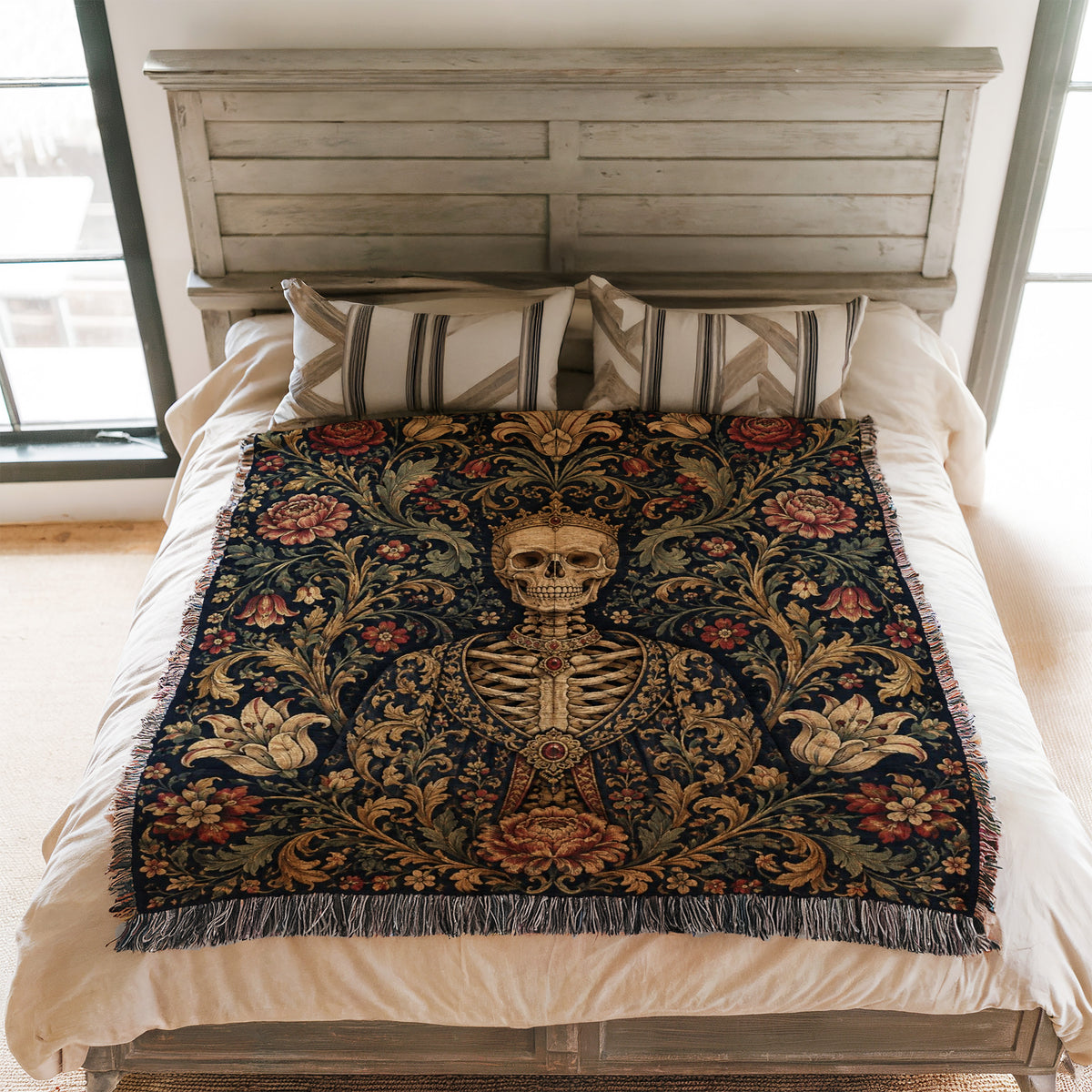 The Crowned Skeleton Court Blanket