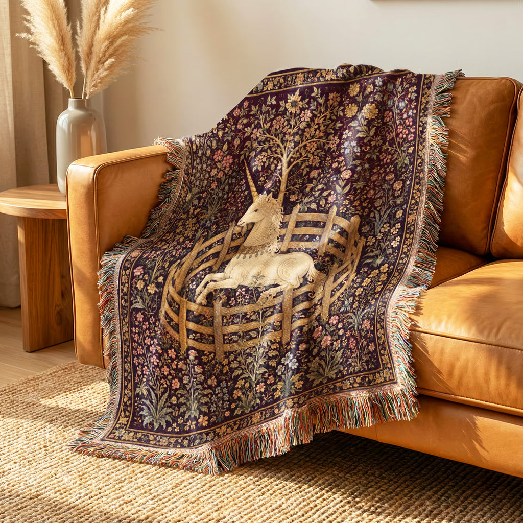 The Unicorn in the Walled Garden Blanket