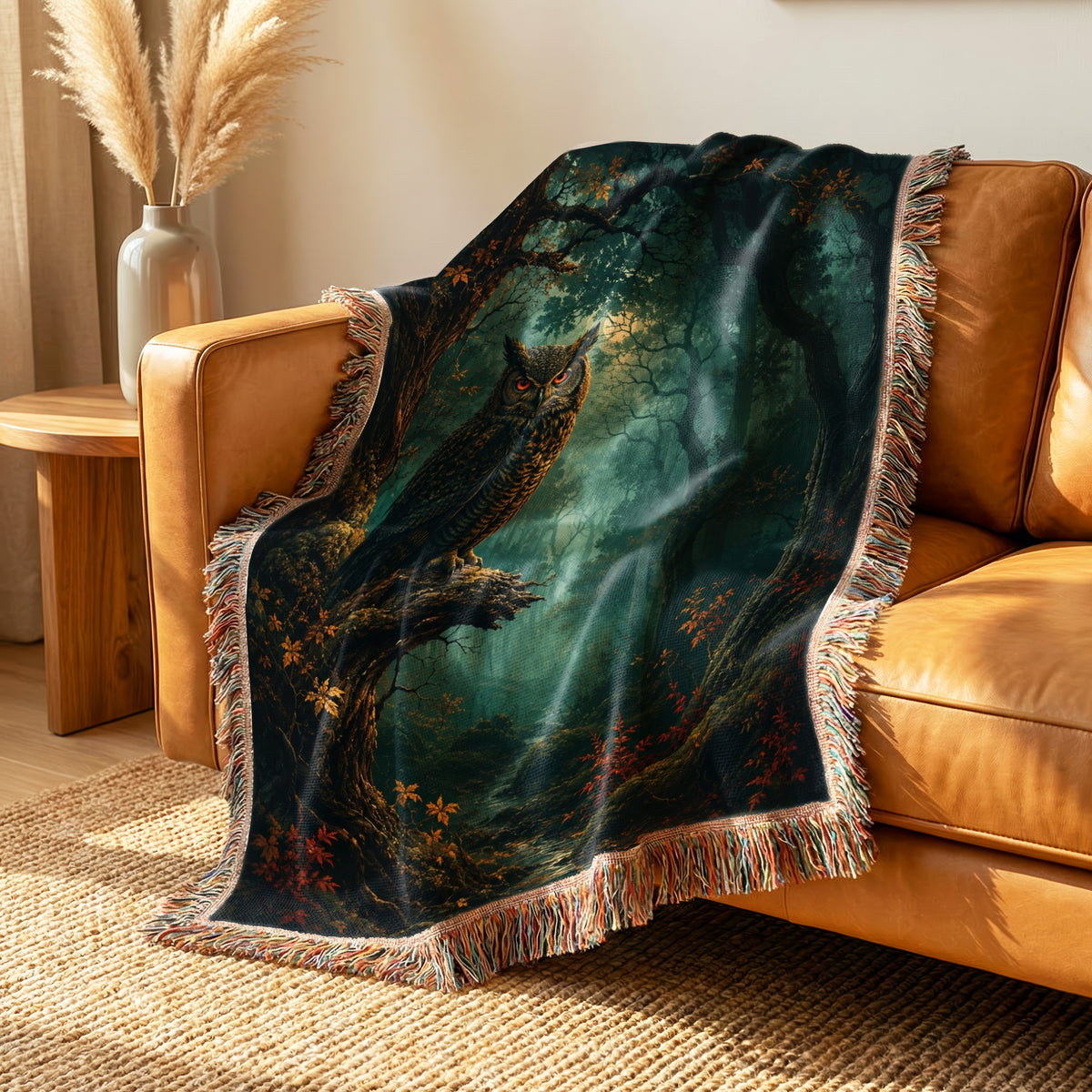 Moonlit Forest Owl Blanket