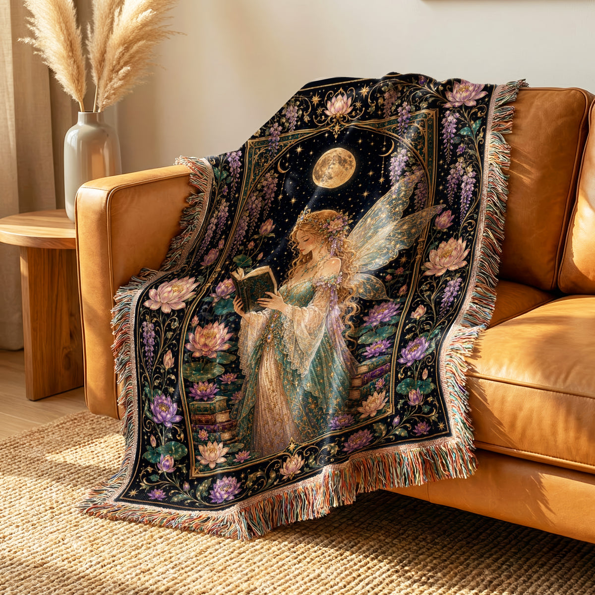 Moonlit Lotus Fairy Reader Blanket