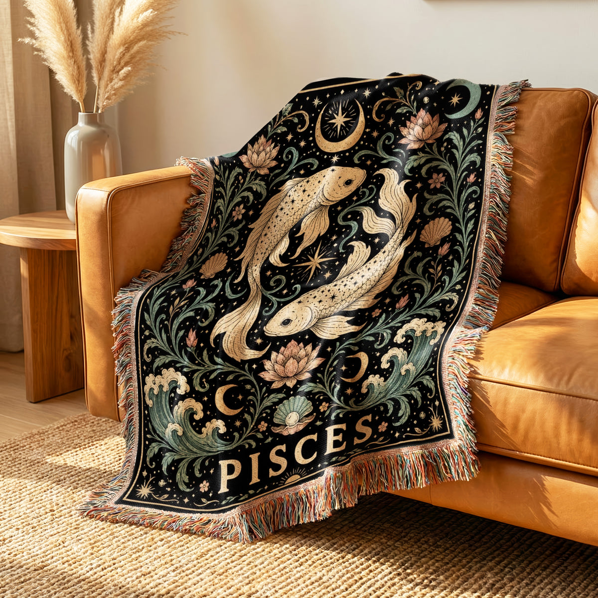 Pisces Twin Fish Zodiac Blanket