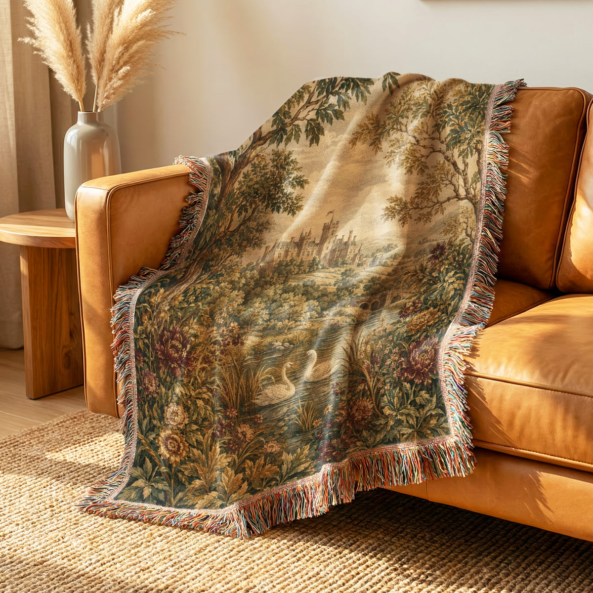 Swans of the Castle Lake Blanket