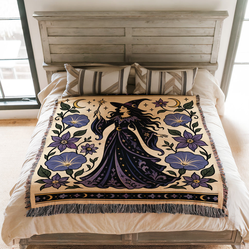 Moonlit Witch & Wildflowers Blanket