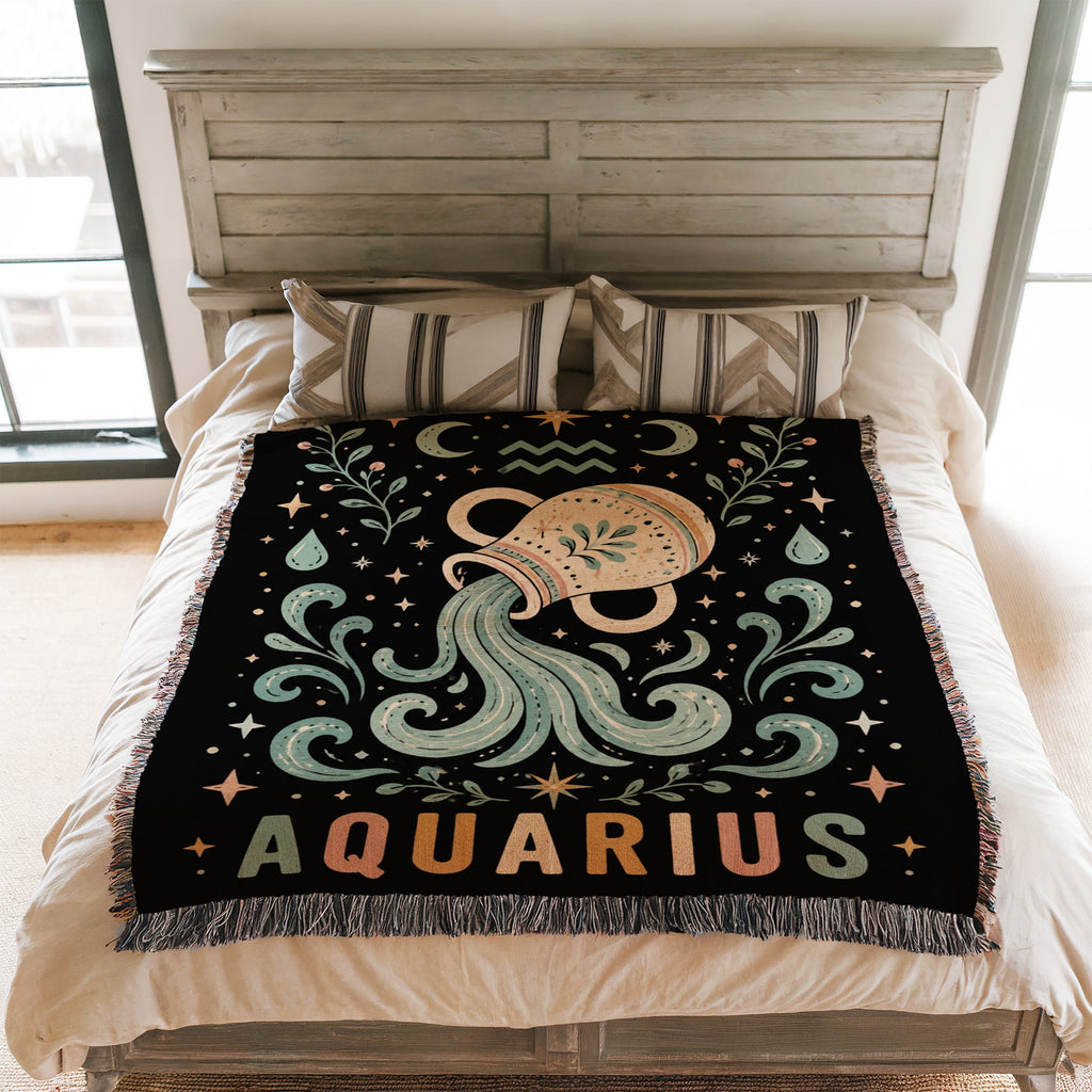 Aquarius Celestial Water Bearer Blanket