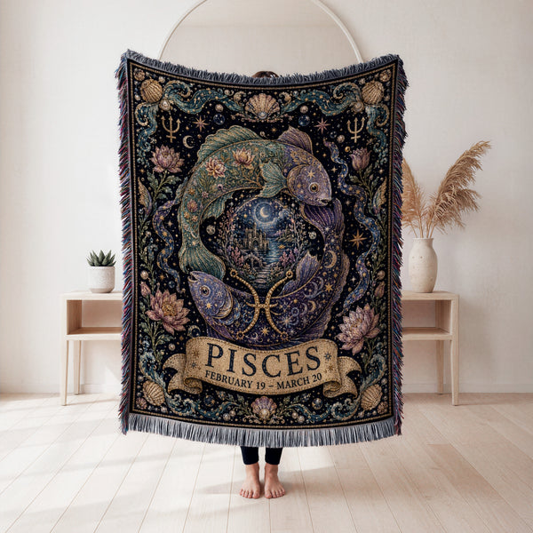 Pisces Moonlit Twin Fish Blanket