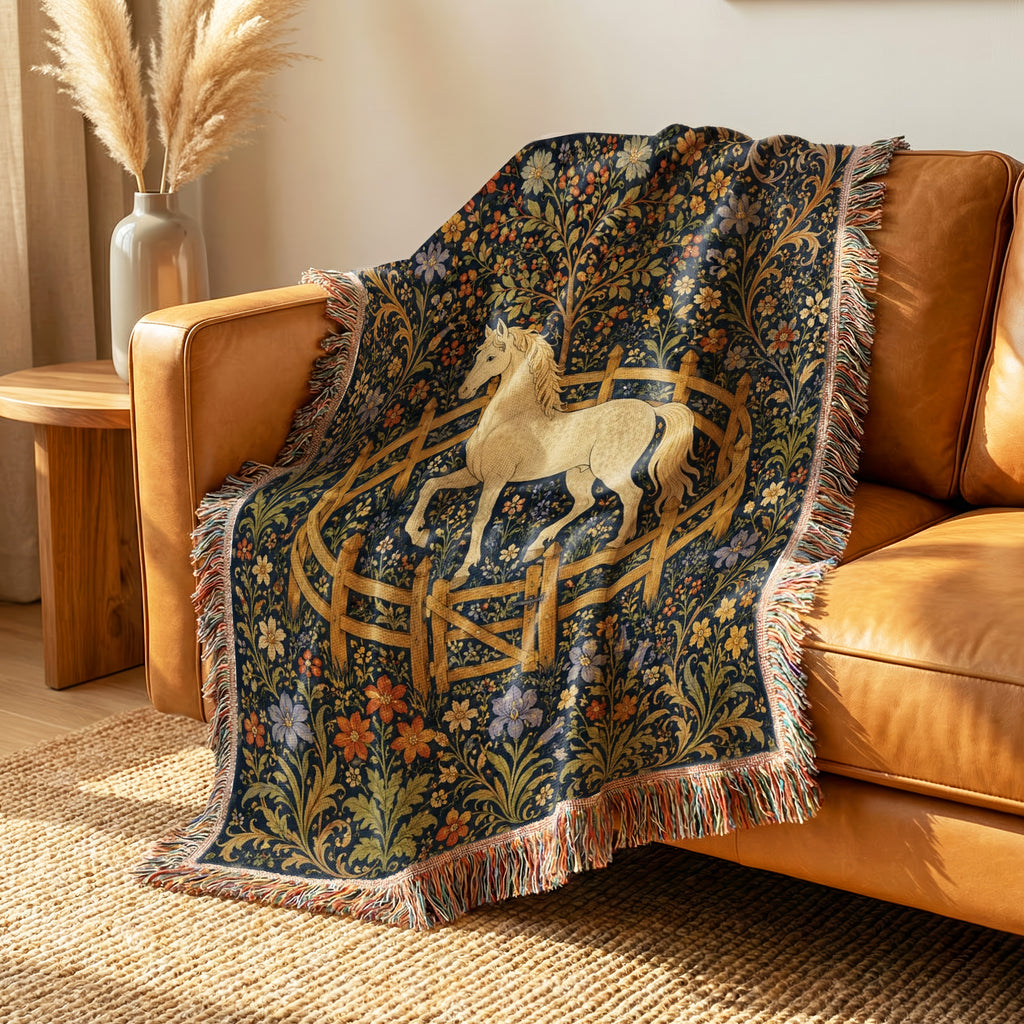 The White Horse in the Walled Garden Blanket