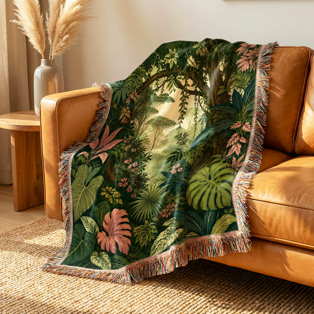 The Blushing Jungle Blanket