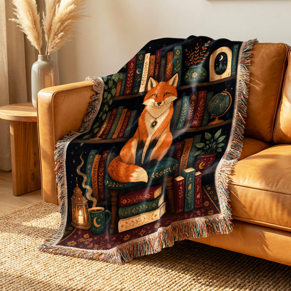 Fox of the Celestial Library Blanket