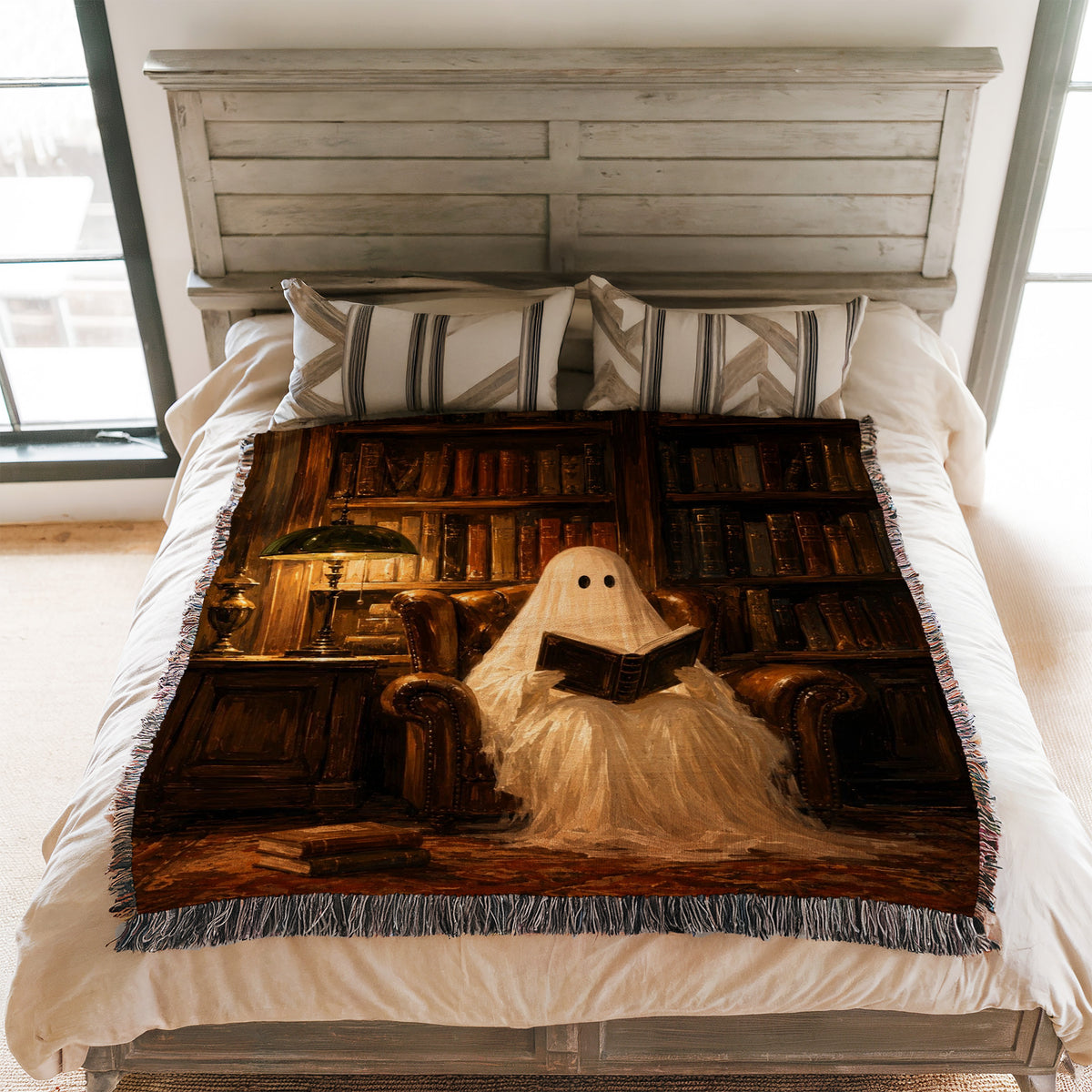 The Armchair Ghost Reader Blanket