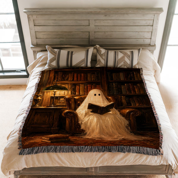 The Armchair Ghost Reader Blanket