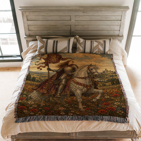 The Lady of the Lion Banner Blanket