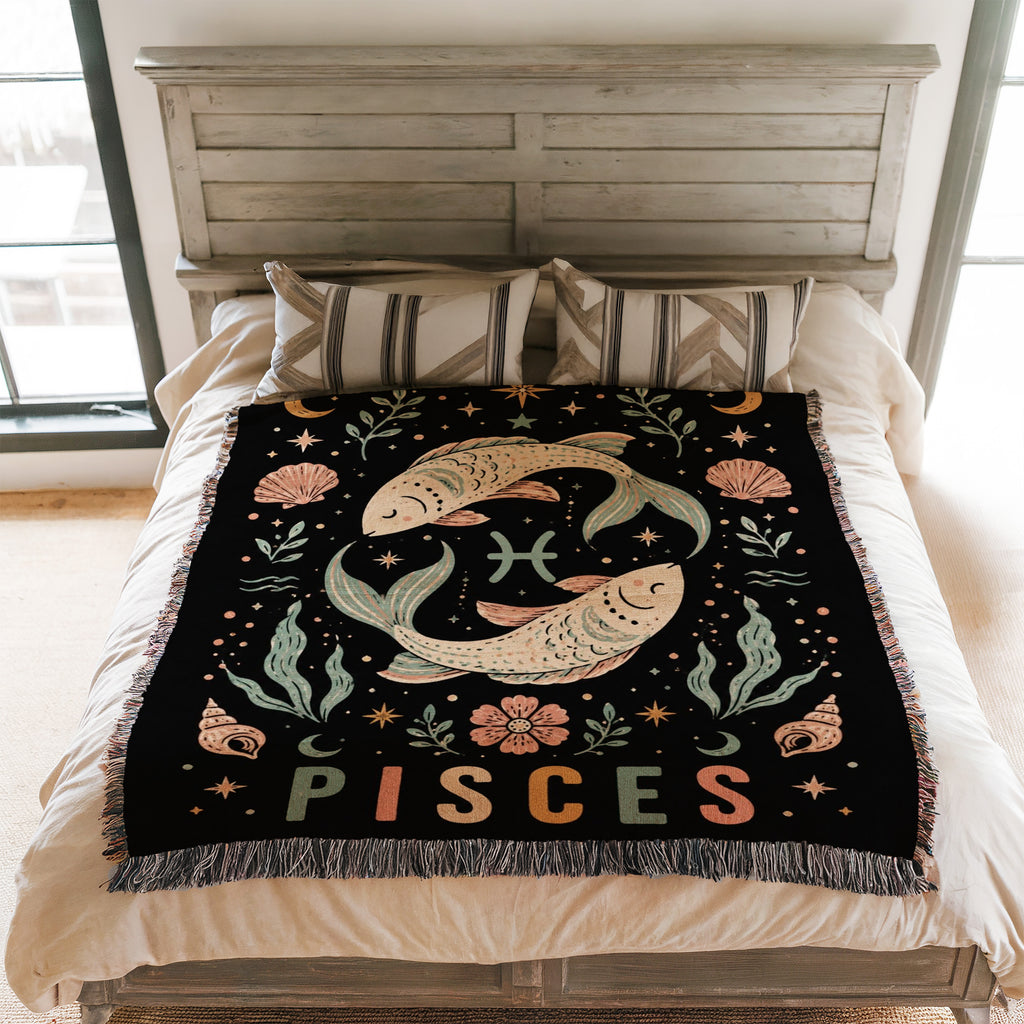 Pisces Celestial Twin Fish Blanket