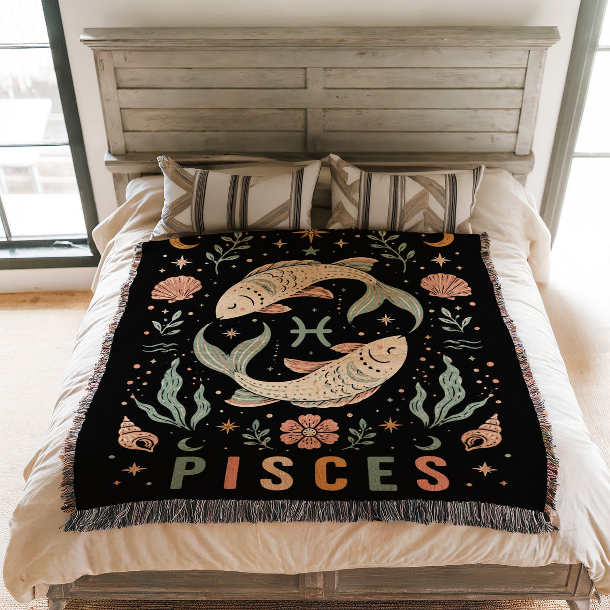 Pisces Celestial Twin Fish Blanket