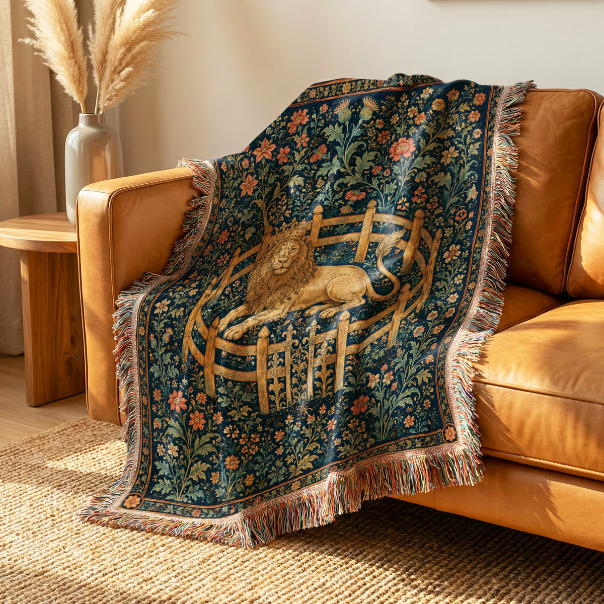 The Crowned Lion in the Garden Blanket
