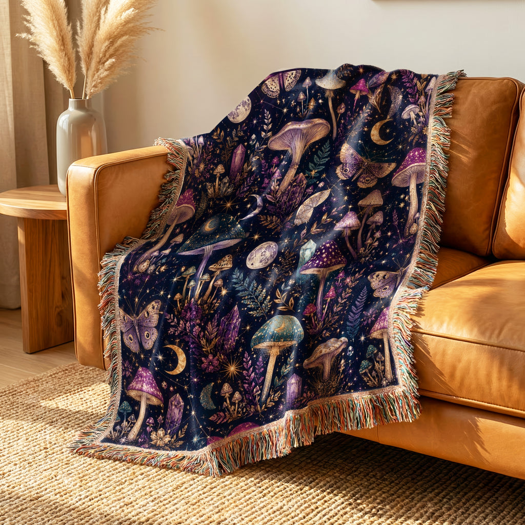 Celestial Crystal Mushroom Blanket
