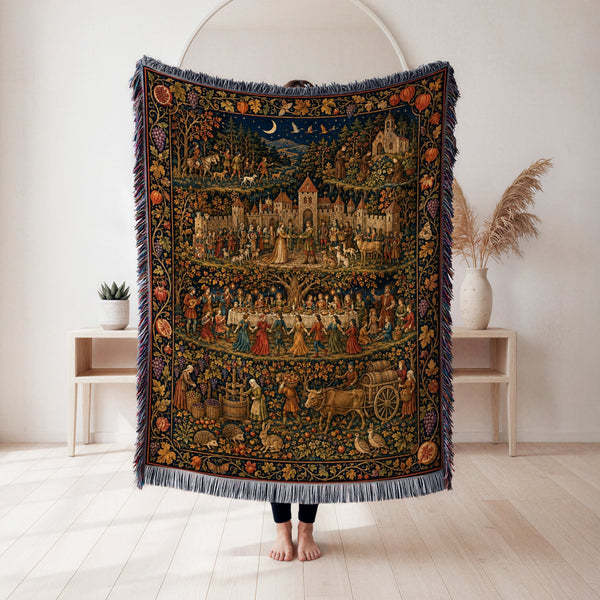 The Moonlit Harvest Feast Blanket