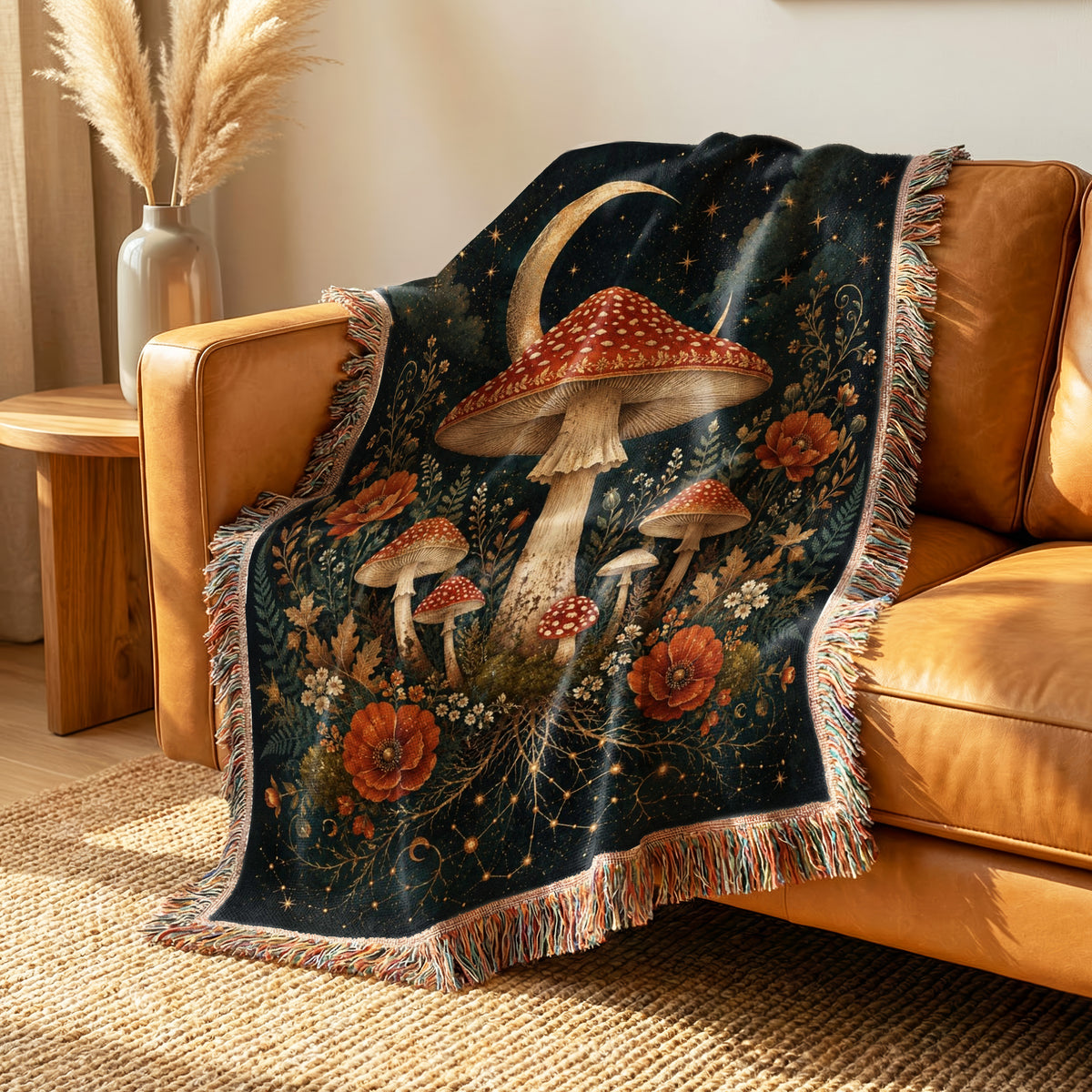 Crescent Moon Amanita Blanket