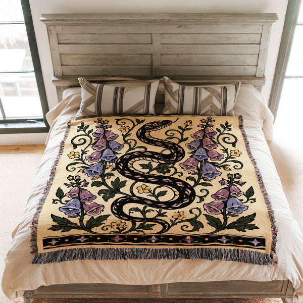 Serpent & Foxglove Garden Blanket