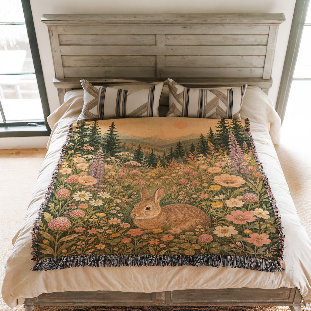 Wildflower Meadow Rabbit Blanket